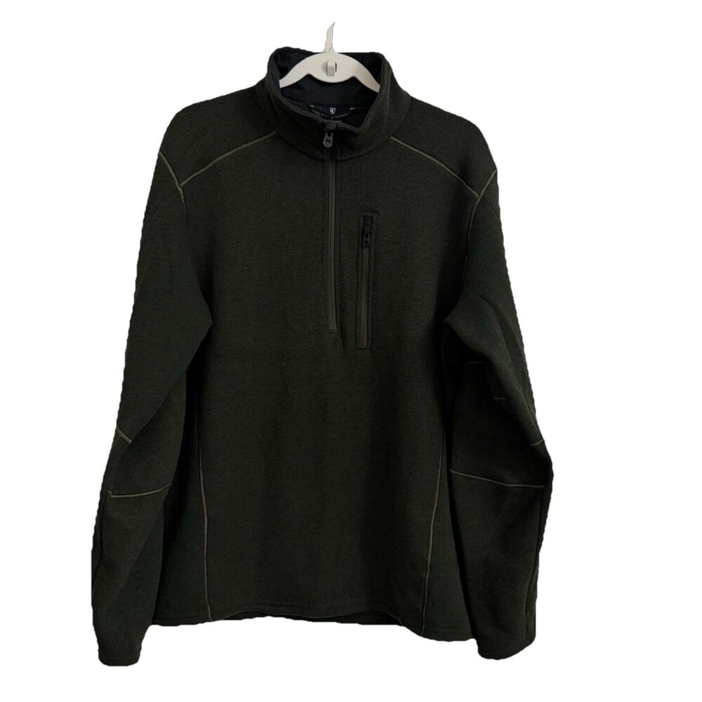 Kuhl Interceptr Sweater Mens Large Green 1/4 Zip  Jacket Fleece Hiking NWT